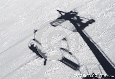 Ski shadow Stock Photo