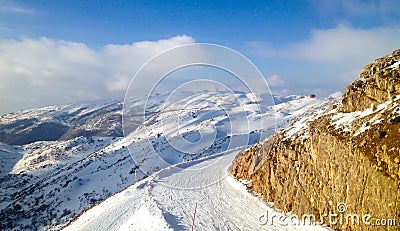 Ski slope mount Hermon Stock Photo