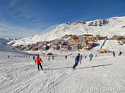 Ski slope at Val Thorens Stock Photo