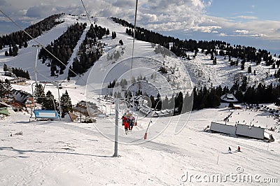 Krvavec Alpine Mountain Ski Resort in Slovenia Stock Photo