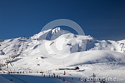Ski slopes in Les Arcs, France Stock Photo