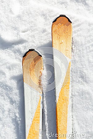 ski in the snow Stock Photo