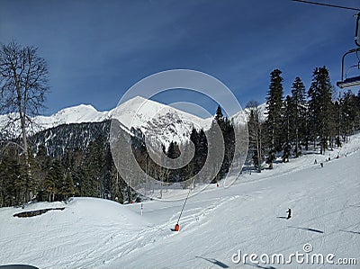 Ski, snowboard resort Stock Photo