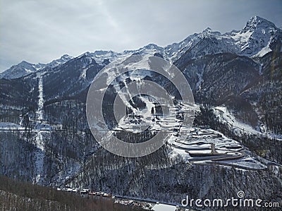 Ski, snowboard resort Stock Photo