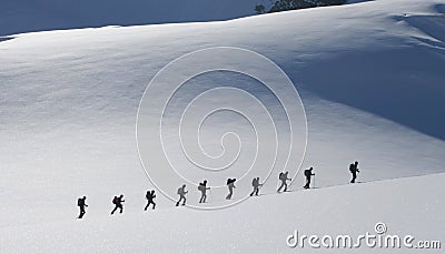 Ski touring Stock Photo