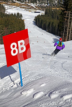 Ski track of Bukovel resort, Carpathians, Ukraine Stock Photo