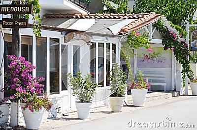 Skiathos Greek Island Restoraunt Editorial Stock Photo