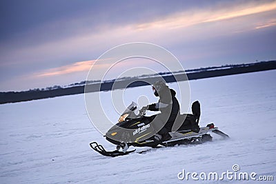 Skidoo on the lake Editorial Stock Photo