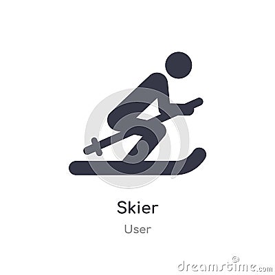 skier icon. isolated skier icon vector illustration from user collection. editable sing symbol can be use for web site and mobile Vector Illustration