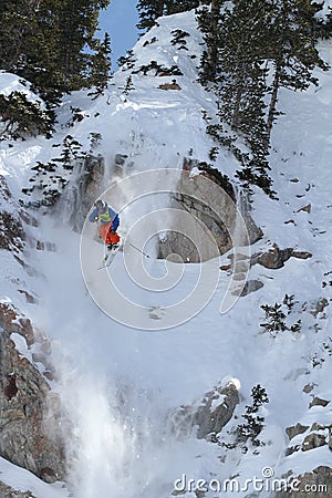 Skier jumps in IFSA Freeskiing Finals Editorial Stock Photo