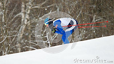 Skier runs the classics race Editorial Stock Photo