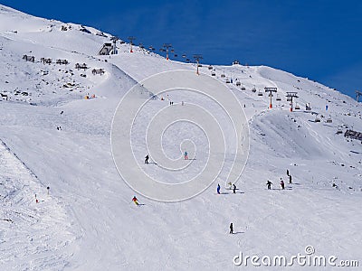 Skiers on Alpine slope Editorial Stock Photo