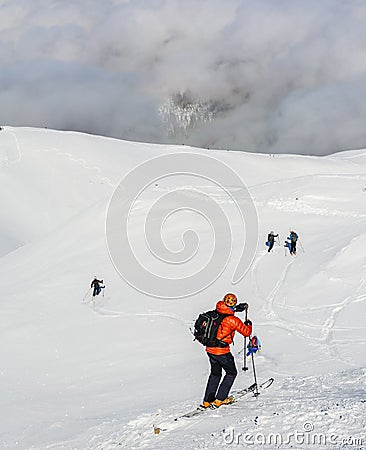 Skiers on the slopes. Editorial Stock Photo