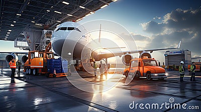 Skies Alive A Dynamic Airport Scene Stock Photo