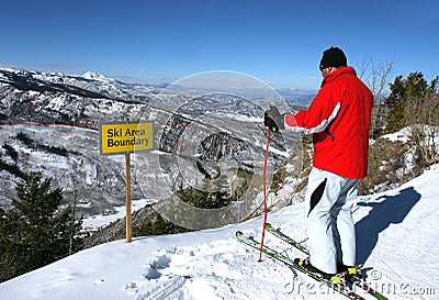 Skiing in Aspen, Colorado Stock Photo