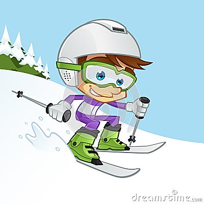 Skiing Vector Illustration