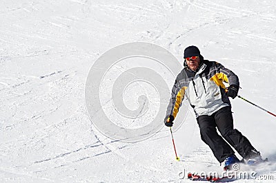 Skiing fast Stock Photo