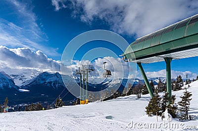 Skiing at Lake Louise in Canada Editorial Stock Photo