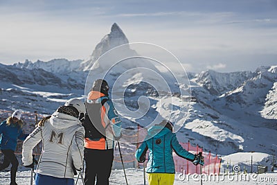 Skiing in switzerland matterhorn zermatt Editorial Stock Photo