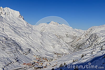 Skiing at Serfaus/Fiss Stock Photo