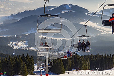 Skiing. SKI PARK Kubinska Hola. Slovakia Editorial Stock Photo