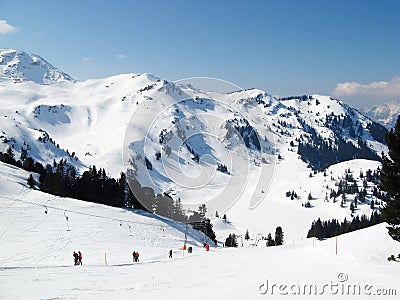 Skiing slope Stock Photo