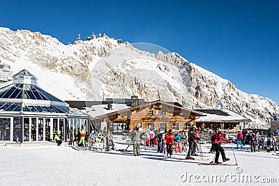 Skiing on the Zugspitze Editorial Stock Photo