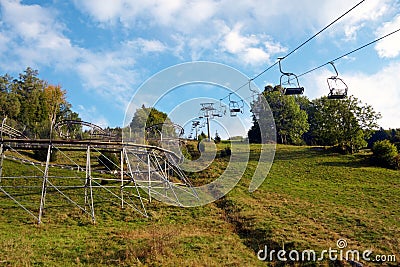 Skilift in summer Stock Photo