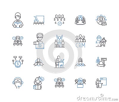 Skill building line icons collection. Mastery, Improving, Developing, Expertise, Progression, Advancement, Proficiency Vector Illustration