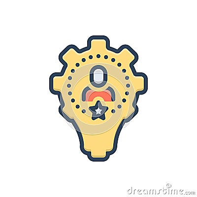 Color illustration icon for Skill, ability and expert Vector Illustration