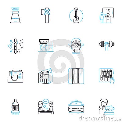 Skill Sessions linear icons set. Agility, Balance, Coordination, Endurance, Speed, Strength, Flexibility line vector and Vector Illustration