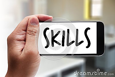 SKILLS Artist Creative Graphic Skills Designer Illustrator Level Stock Photo