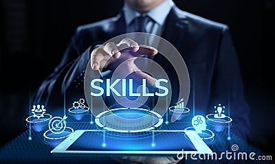 Skills Education Learning Personal development Competency Business concept. Stock Photo