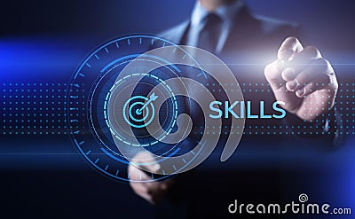 Skills Education Learning Personal development Competency Business concept. Stock Photo