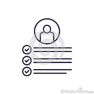 skills, job requirements line icon Vector Illustration