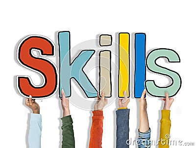 Skills Word Concepts Isolated on Background Concept Stock Photo