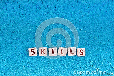 Skills word on stone Stock Photo