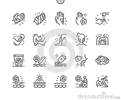 Skin Burns Well-crafted Pixel Perfect Vector Thin Line Icons 30 2x Grid for Web Graphics and Apps Vector Illustration