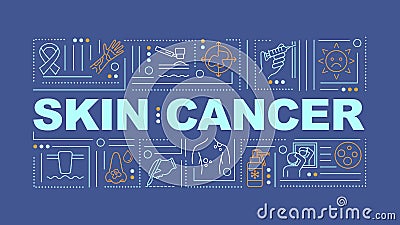 Skin cancer word concepts banner Vector Illustration