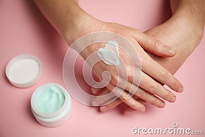 Skin care, hand cream. Redness, allergies, irritation Stock Photo