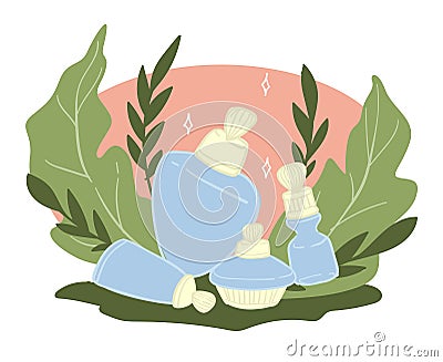 Organic and natural cosmetics for skin care vector Vector Illustration