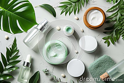 Skin care whipworm cream, anti aging bath set. Face maskskin detox. Beauty clean beauty Product mockup soap and water Stock Photo