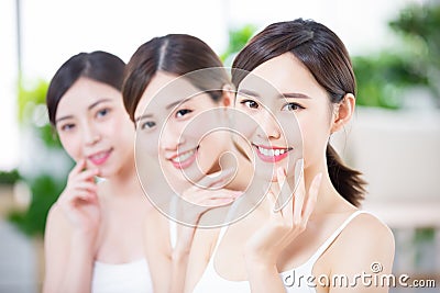 Skin care women smile happily Stock Photo