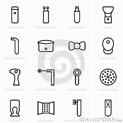 Skin and face care devices Vector Illustration