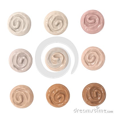 Skin foundation make-up color shades palette Stock Photo