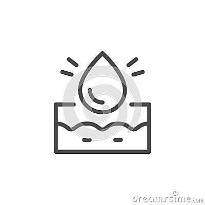 Skin hydration line outline icon Vector Illustration