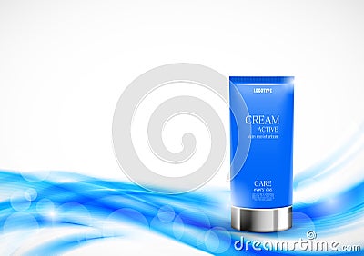 Skin moisturizer cosmetic ads template Vector Illustration