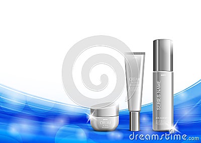 Skin moisturizer cosmetic ads template Vector Illustration