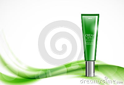 Skin moisturizer cosmetic ads template Vector Illustration