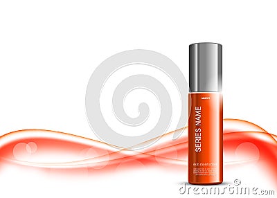 Skin moisturizer cosmetic ads template Vector Illustration
